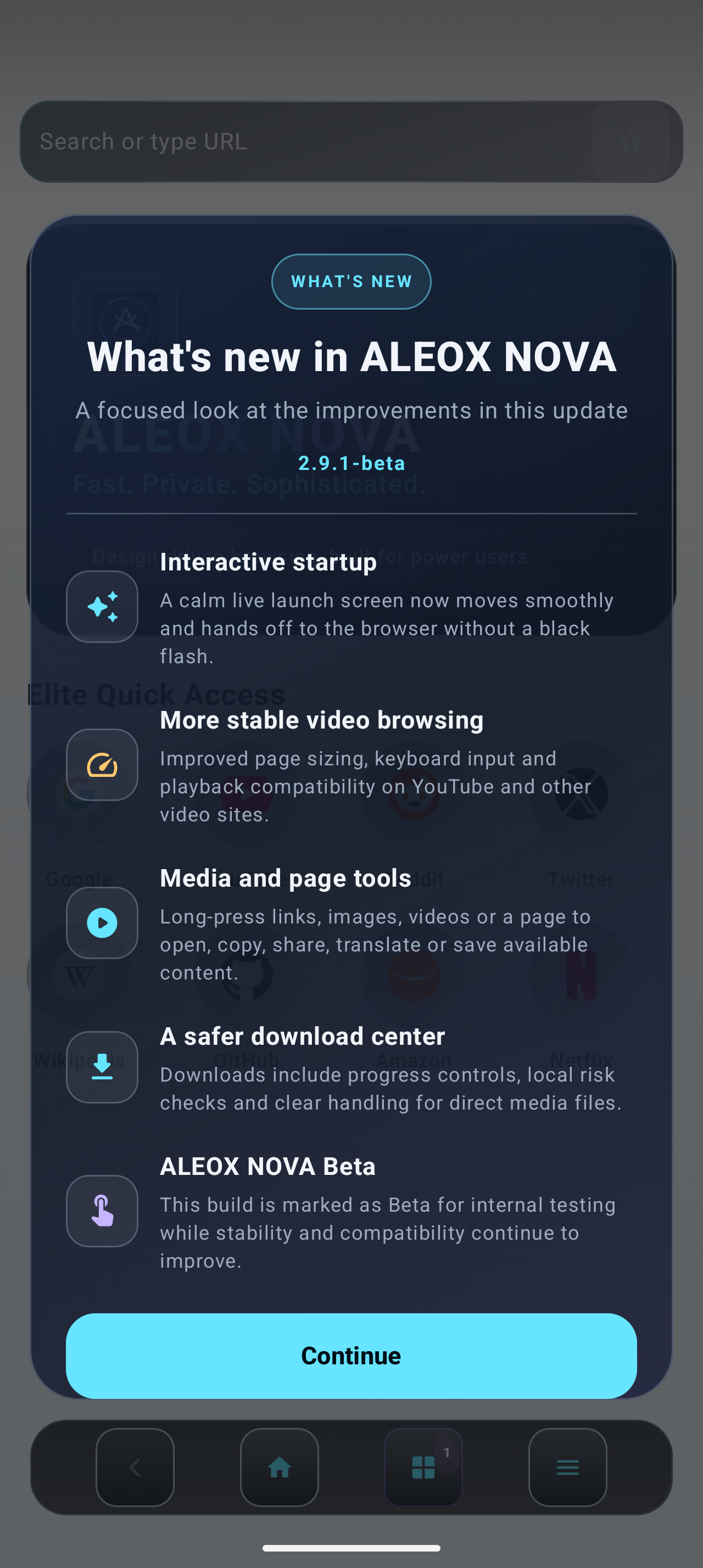 نافذة ما الجديد في ALEOX NOVA
